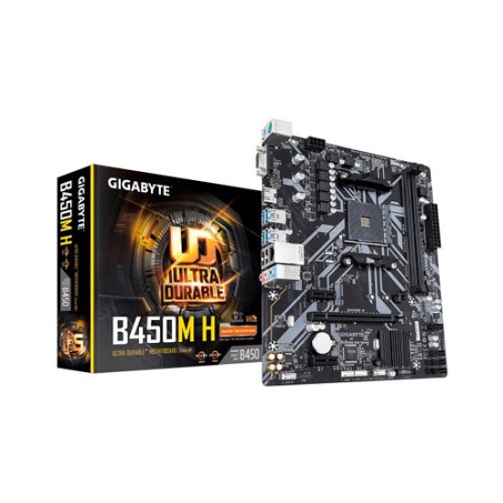 GIGABYTE B450M H Ultra Durable AMD AM4 Micro-ATX Motherboard